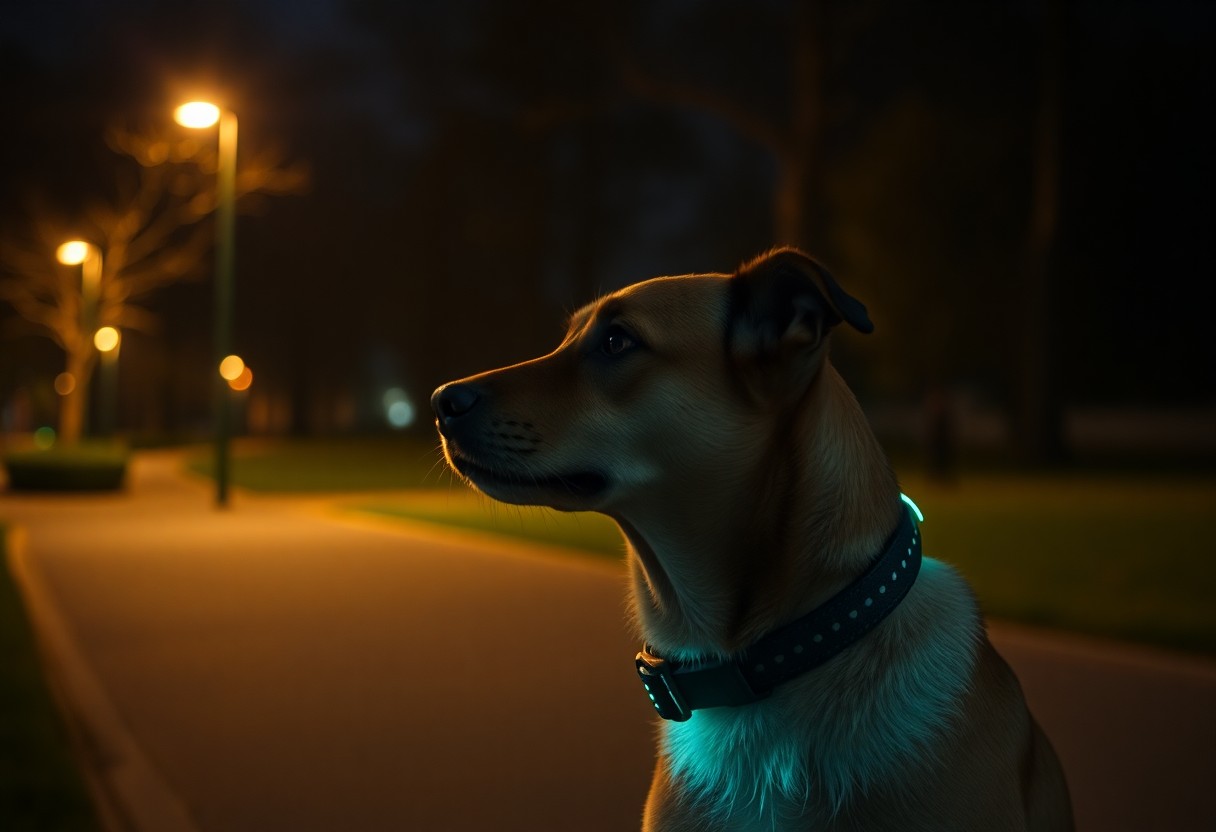 Collari luminosi per aumentare la visibilità durante le uscite serali. Accessori indispensabili per aumentare la sicurezza del cane nelle passeggiate in notturna. 1